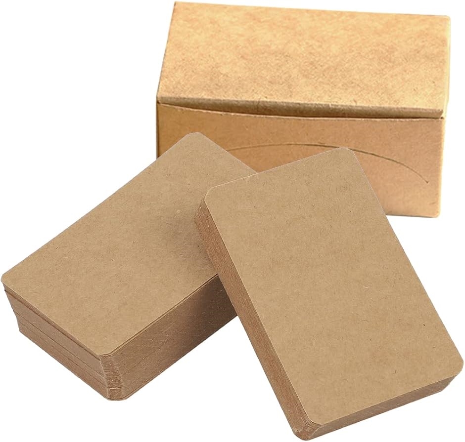 カード 無地 メッセージカード ミニ 手書き プレゼント 名刺サイズ ラベルタグ POP書き 400枚(ブラウン,  横9cm)