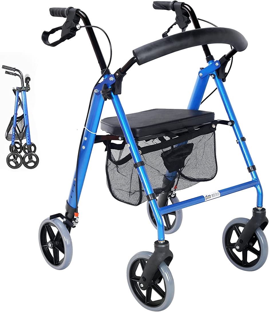 四輪歩行車 シルバーカー 歩行器 高さ調節可 折り畳み可 室内室外兼用 