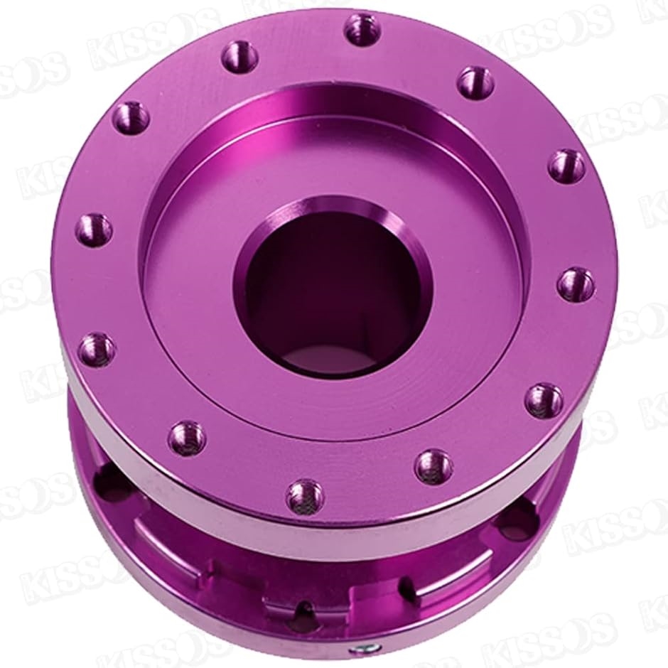買い取り買い取りステアリングボス スペーサー 調整式 40mm〜70mm 軽量 アルミ アルマイト ダブルナット 汎用( パープル) ハンドル 
