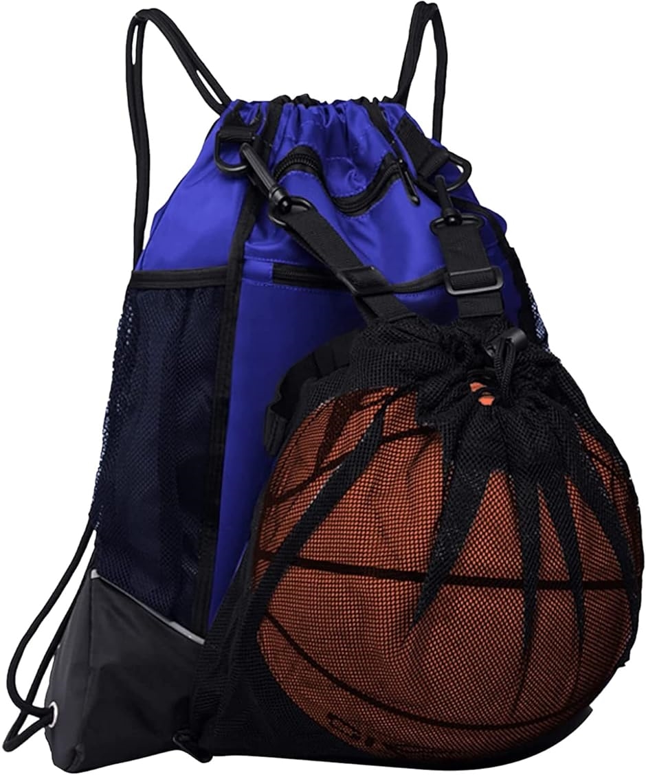 バスケットボールリュック バッグ バスケットボール入れｘサッカーボール入れｘ球技に適した撥水軽量バッグｘブルー( ブルー)