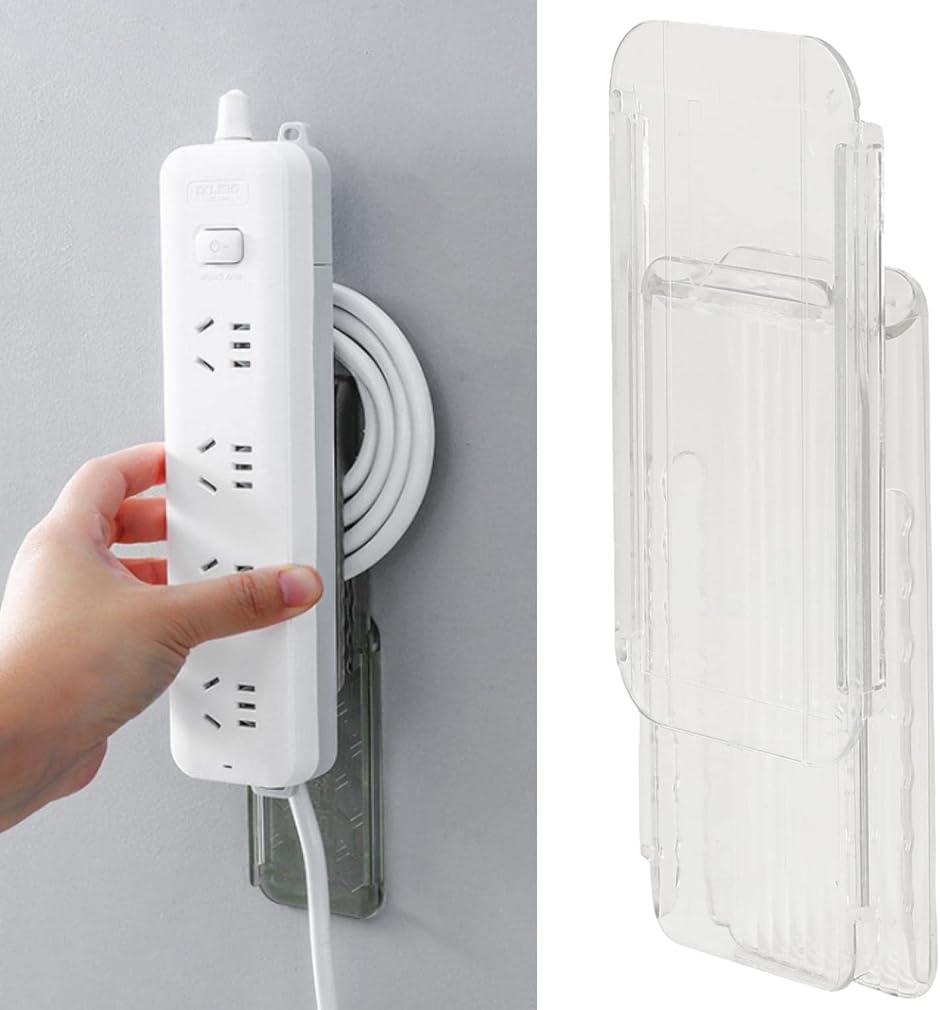 Yahoo! Yahoo!ショッピング(ヤフー ショッピング)電源タップ コンセント ホルダー コード ケーブル 巻き付け 壁掛け 収納 固定 2個セット（クリア）