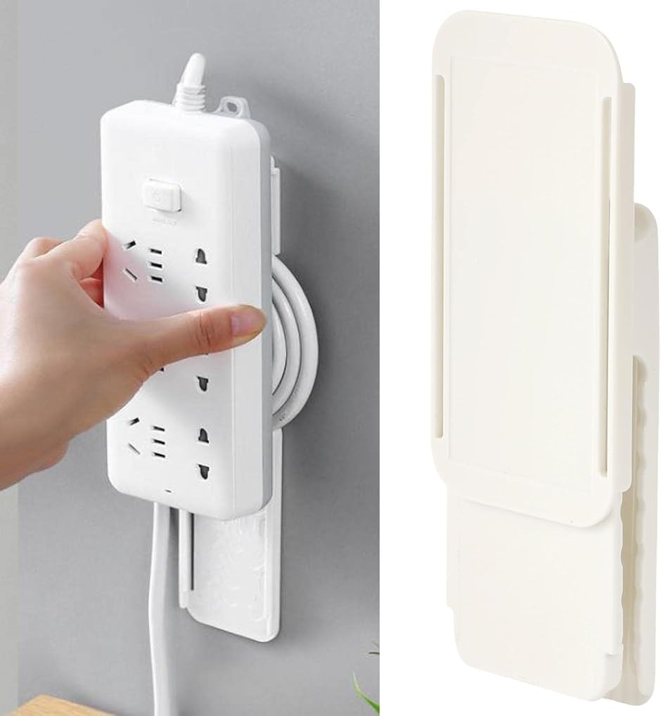 Yahoo! Yahoo!ショッピング(ヤフー ショッピング)電源タップ コンセント ホルダー コード ケーブル 巻き付け 壁掛け 収納 固定 2個セット（ホワイト）