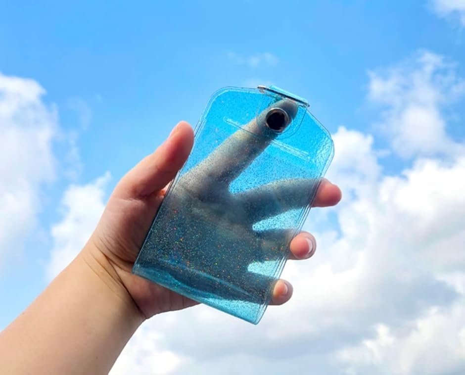 カスタムカードホルダー 4枚 ポケット トレカホルダー キーホルダー 可愛い トレカケース ラメ 韓国(ブラック,  フリーサイズ) | ブランド登録なし | 01
