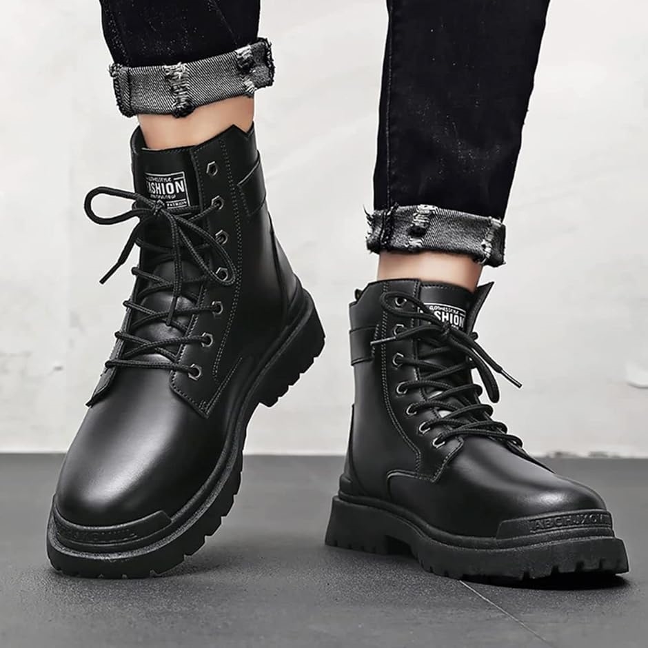 バイクブーツ ライディングブーツ ライダースブーツ PUレザー サイド