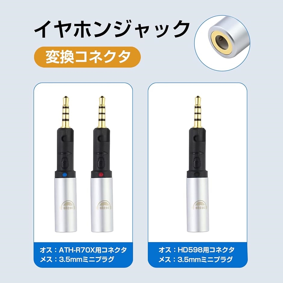 HD598-3.5mm 変換コネクター ヘッドホン用 Sennheiser ゼンハイザー用( HD518/HD558/HD598用)｜horikku｜08