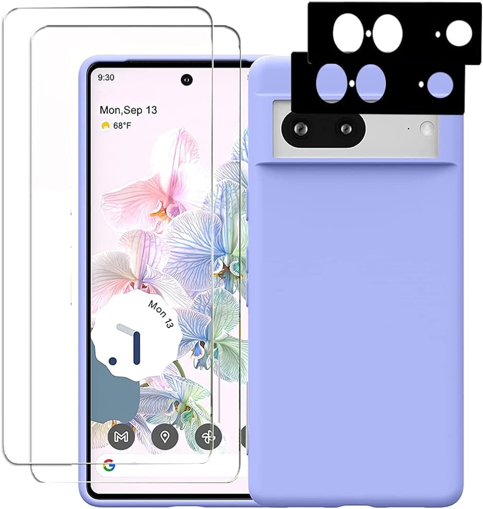 ５点セットGoogle Pixel7用ケース TPUソフトカバー 擦り傷防止 手触り良い 全面保護 +Pixel 2枚＋( パープル)｜horikku