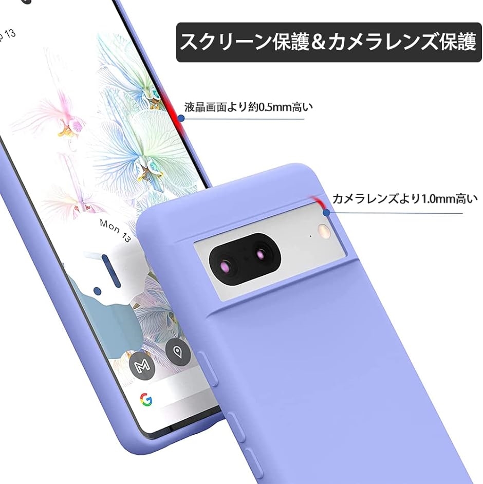 ５点セットGoogle Pixel7用ケース TPUソフトカバー 擦り傷防止 手触り良い 全面保護 +Pixel 2枚＋( パープル)｜horikku｜02