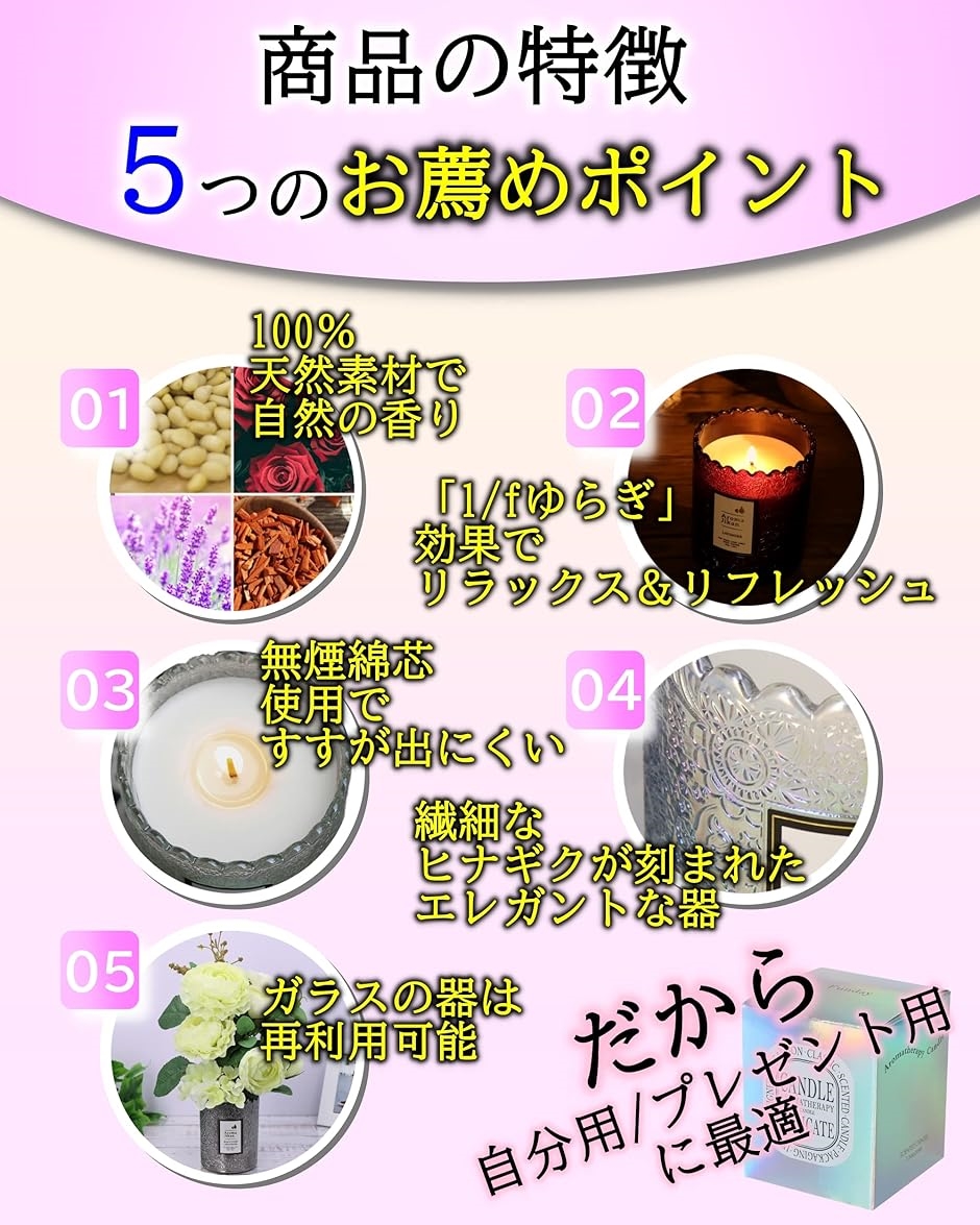 アロマキャンドル 200g 35時間 リフレッ...の詳細画像3