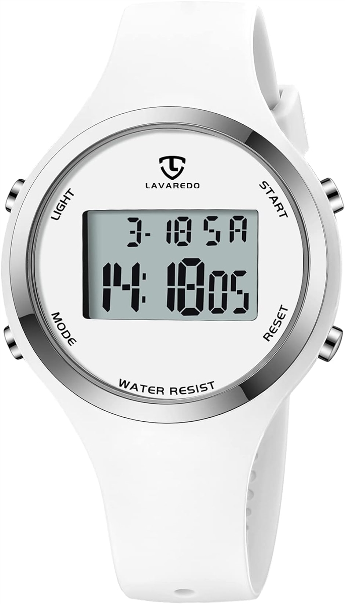 デジタル腕時計 レディース うで時計 おしゃれ 防水 メンズ シンプル スポーツウォッチ 多機能( ホワイト)｜horikku