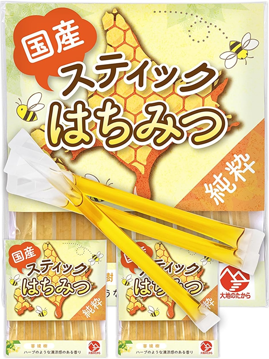 北海道産 はちみつ 蜂蜜スティック 個包装 ハチミツ 小分け 喉のケアに いつでもどこでもサッと気軽に 非加熱( ３６本 x ２.５ｇ)