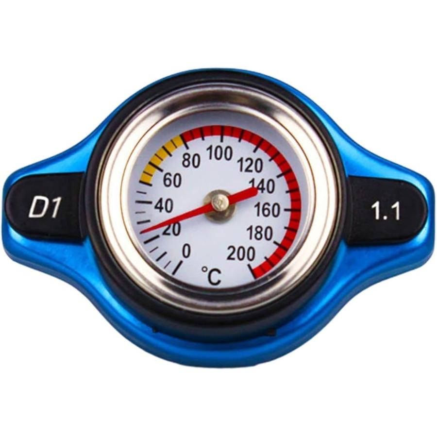 ラジエーター キャップ 水温計付き 温度計 車 カバー ゲージ 取付 汎用( blue,  1.1)｜horikku