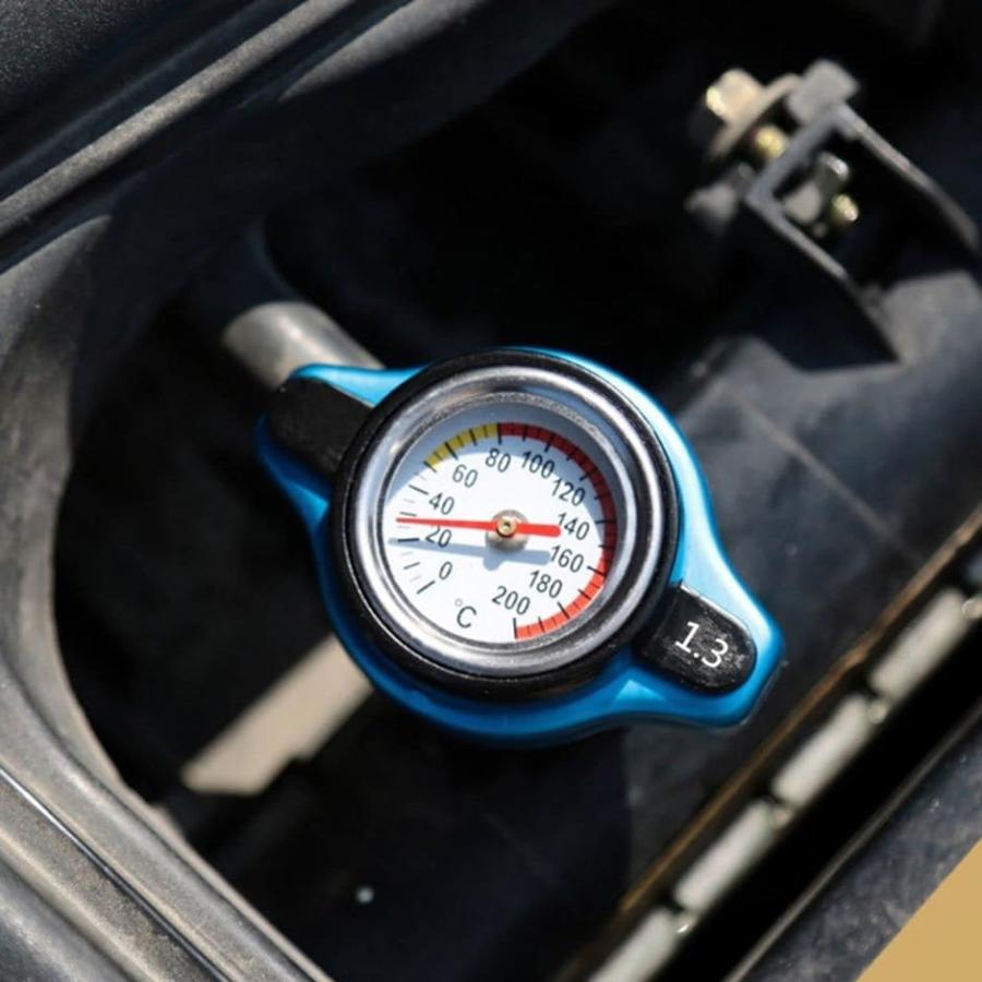 ラジエーター キャップ 水温計付き 温度計 車 カバー ゲージ 取付 汎用( blue,  1.1)｜horikku｜02
