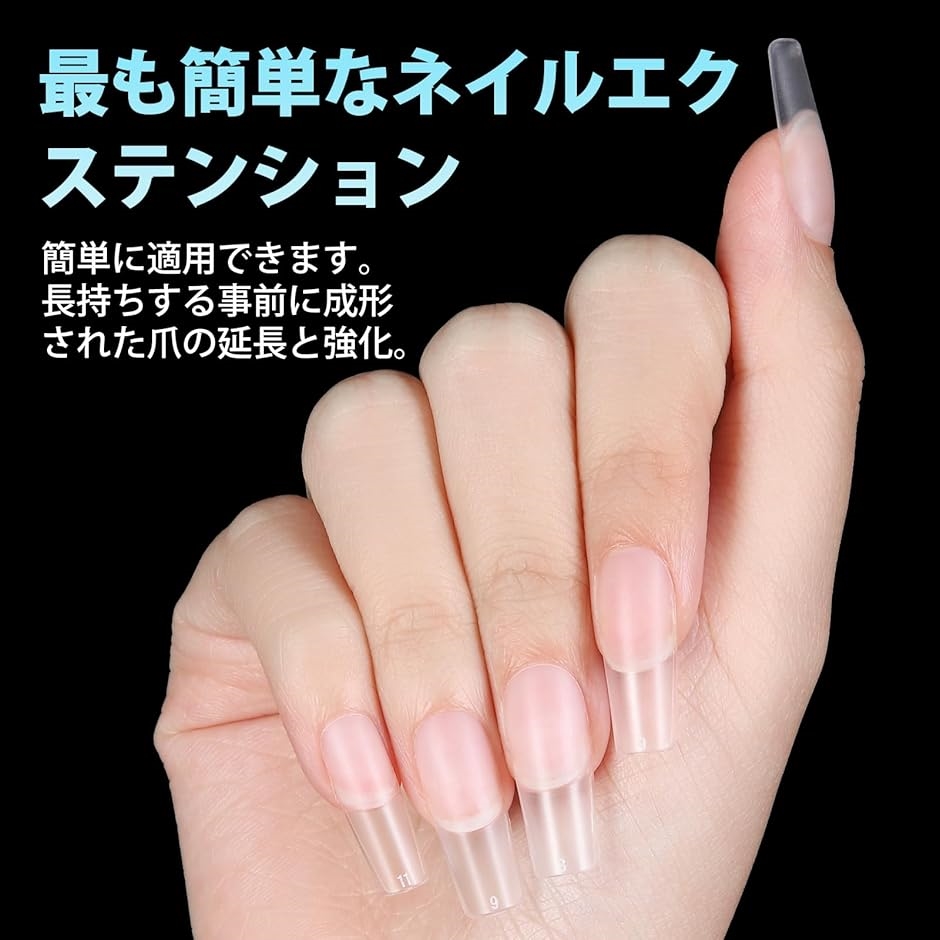ネイルチップ サンディング済み クリアチップ 自然なフィット感 練習用
