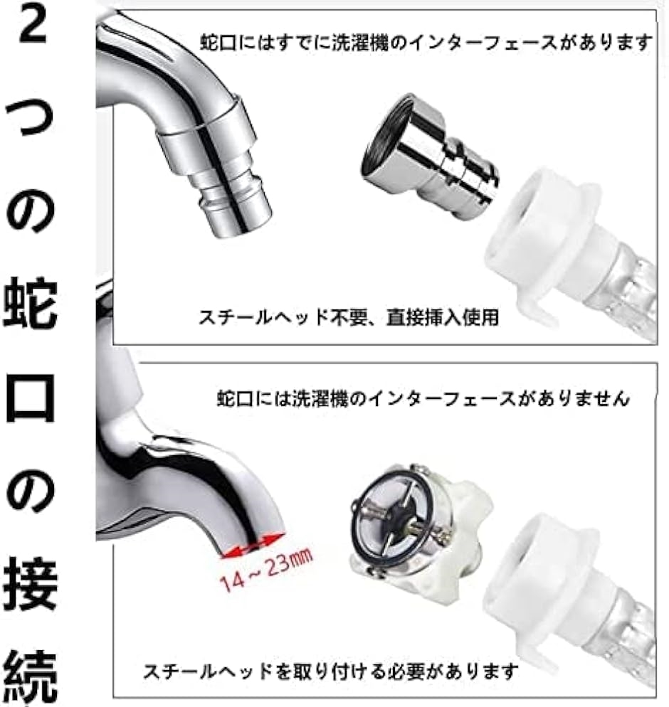 洗濯機給水ホース 自動洗濯機給水ホース 元口付き 自動給水 抗菌 防臭 抜け防止 水漏れ防止 MDM｜horikku｜03