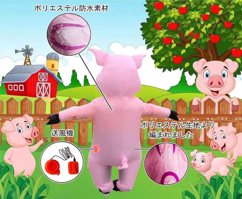 着ぐるみセット 全身タイプ 膨張式 空気充填 ファン内蔵 電池USB