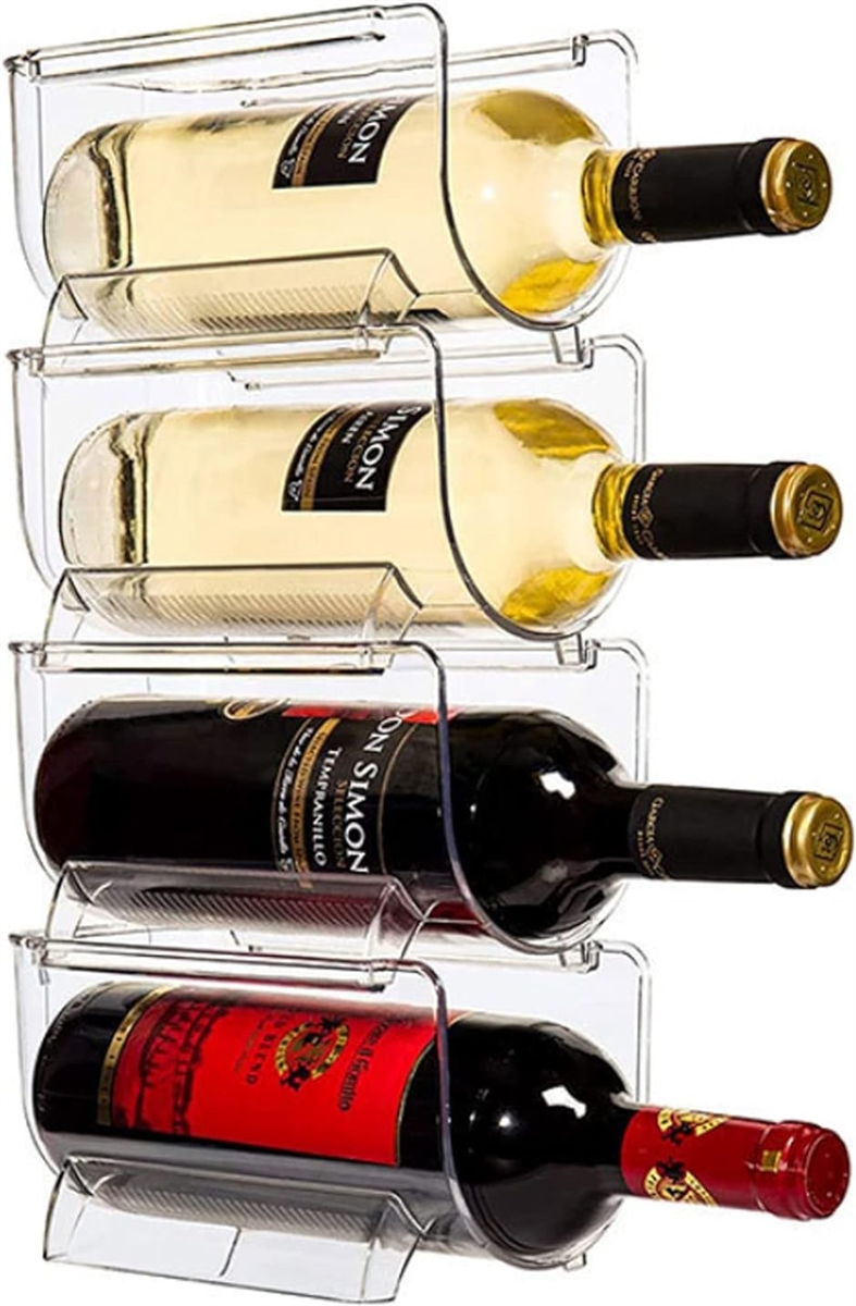 ワインボトルホルダー ワインラック スタンド 冷蔵庫用 収納ラック 省スペース 積み重ね式 ワイン棚 1本用( 1本用 4個セット)｜horikku