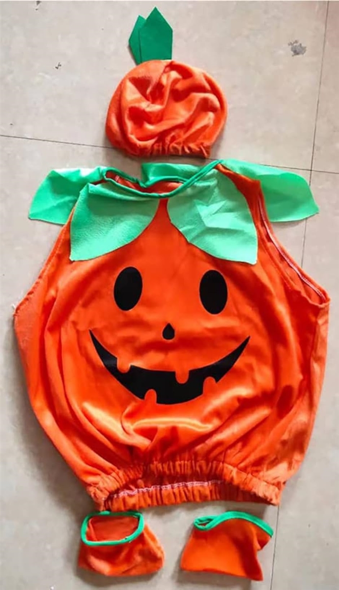 パンプキン コスチューム 身長90〜110cm 子供用 ハロウィン 衣装 かぼちゃ コスプレ 90cm( 90)｜horikku｜04