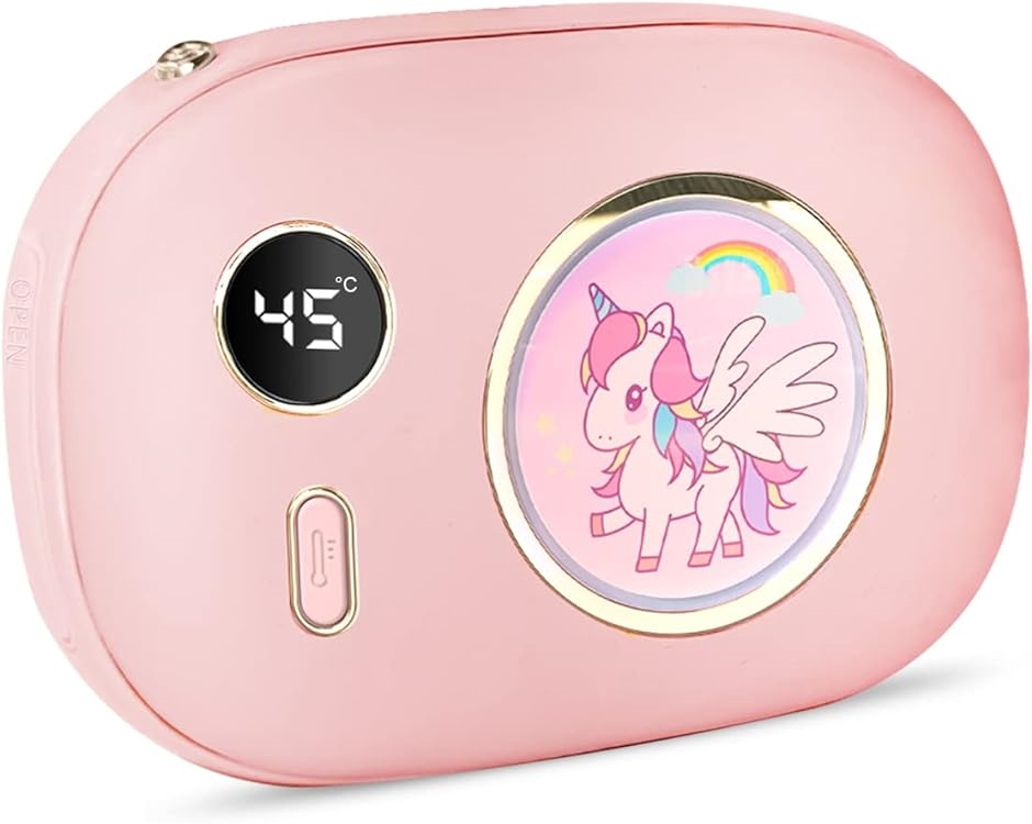 充電式カイロ　 (ピンク)　1台2役 充電式カイロ カメラ型 電気あんか 1台2役 USB 小型 8000mAh モバイル