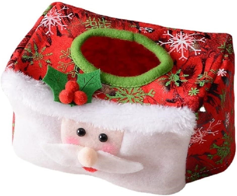 ティッシュホルダー クリスマス ティッシュボックス カバー ティッシュケース MDM( レッド)