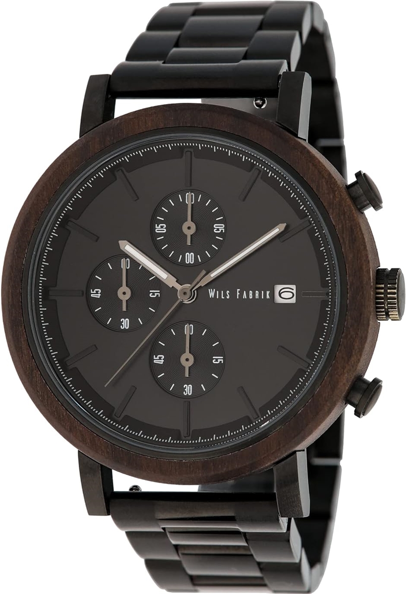 腕時計 Chrono WXL フルセット 木製 黒檀xステンレス メンズ 
