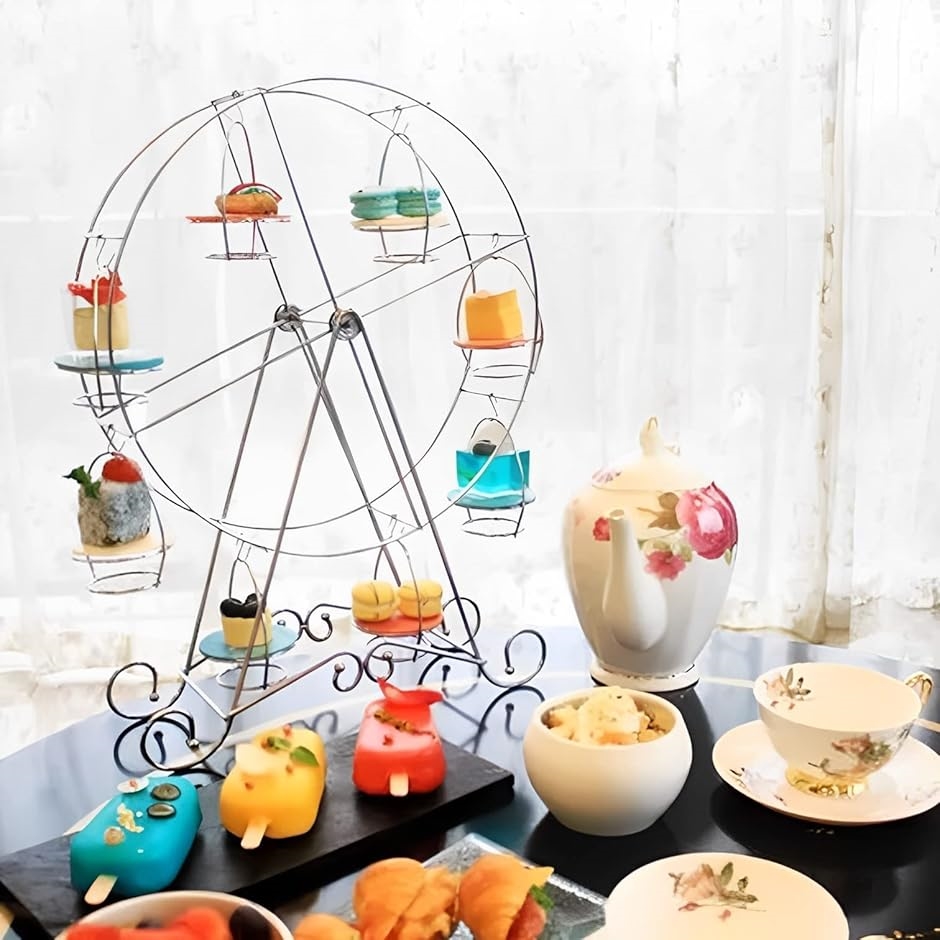 観覧車 型 デザート ケーキ ディスプレイ モアスタンド 8個 回転式