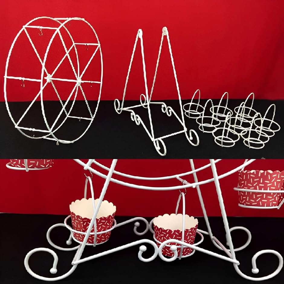 観覧車 型 デザート ケーキ ディスプレイ モアスタンド 8個 回転式