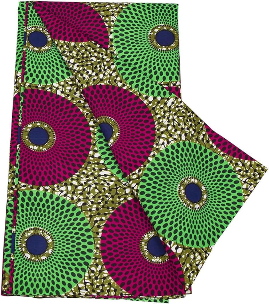 アフリカ布 アフリカンプリント アフリカンファブリック アフリカ生地 グリーン ピンク 6ヤード( グリーン ピンク 6ヤード)
