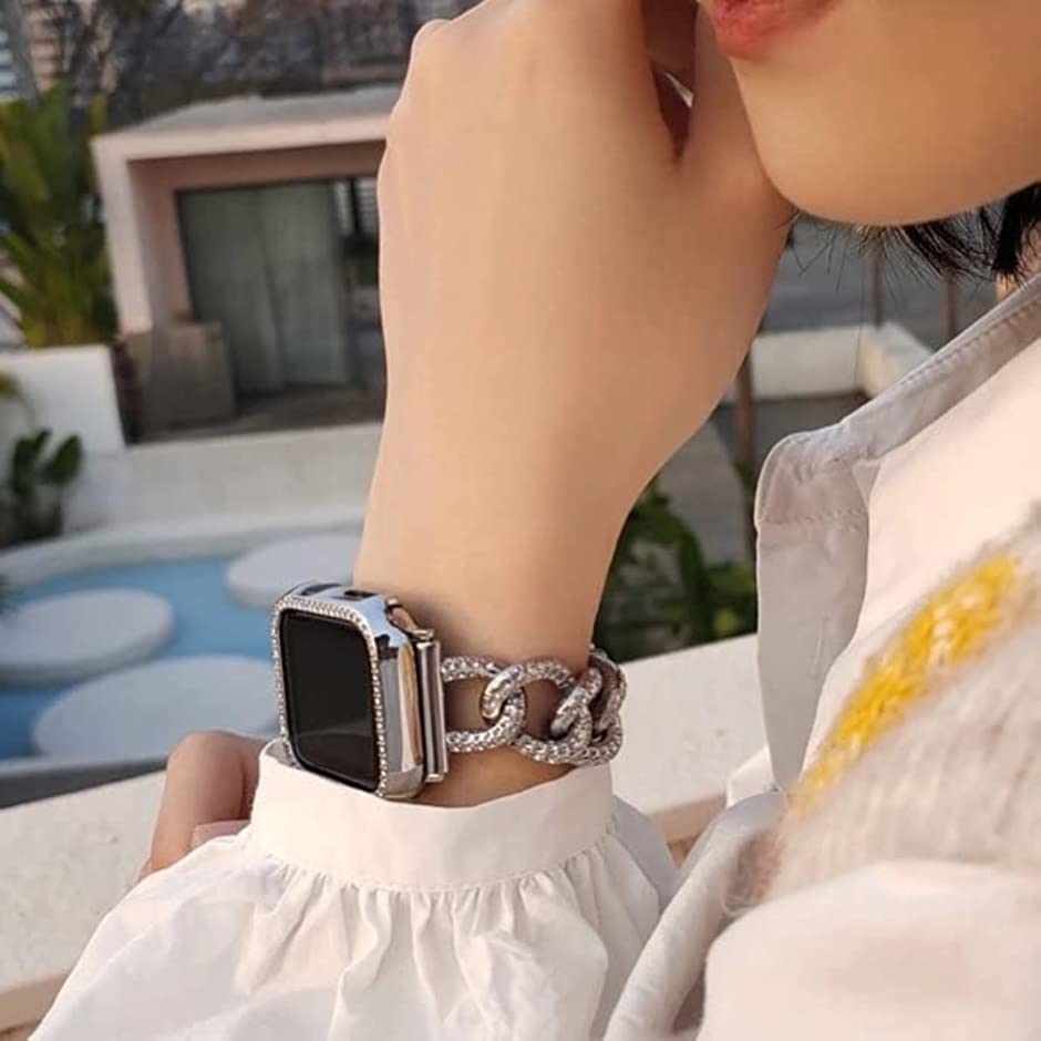 新品 Apple Watch 38 40 41mm ゴールド チェーンベルト - 金属ベルト