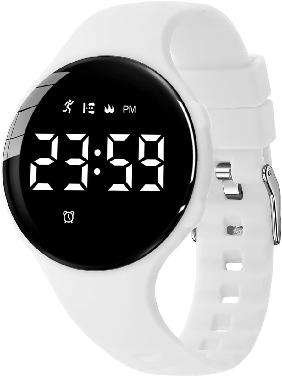 腕時計 充電式 ユニセックス 子供用 スマートウォッチ 活動量計 うで時計 メンズ デジタル腕時計 多機能 MDM( 02-ホワイト)