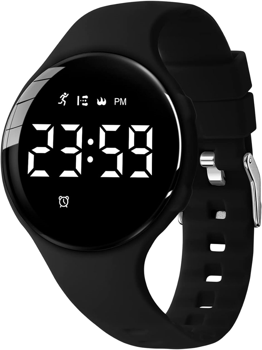 腕時計 充電式 ユニセックス 子供用 スマートウォッチ 活動量計 うで時計 メンズ デジタル腕時計 多機能 MDM( 01-ブラック)