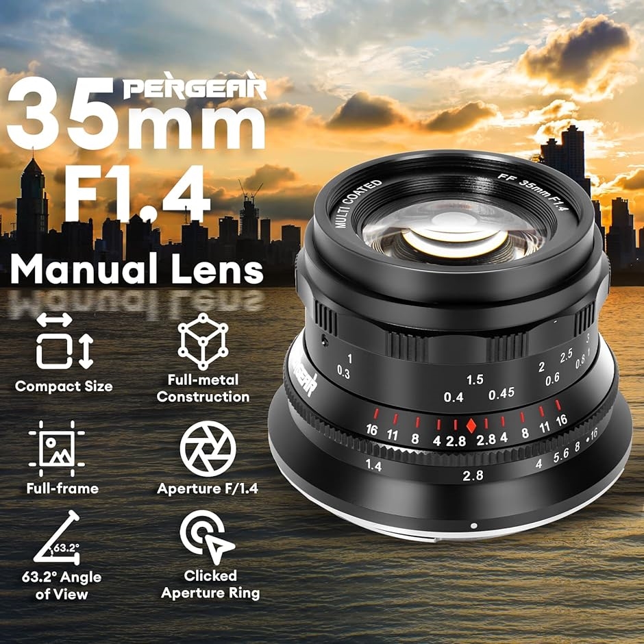 35mm F1.4 フルサイズ マニュアルフォーカスレンズ 単焦点レンズ