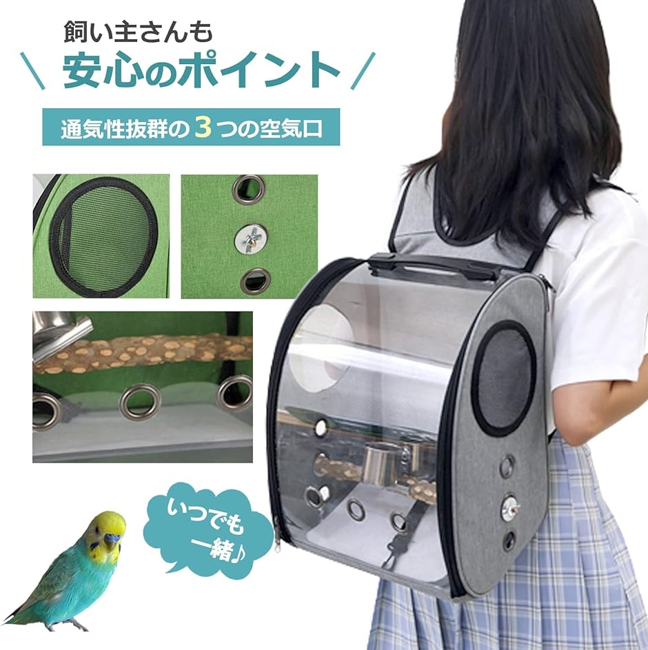 セルティ 鳥用バードキャリーMサイズ グリーン ペット用品 鳥用品