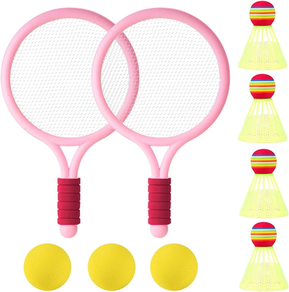 テニス バドミントン 子供 ラケット おもちゃ スポーツ ミニラケット( ピンク,  ワンサイズ)