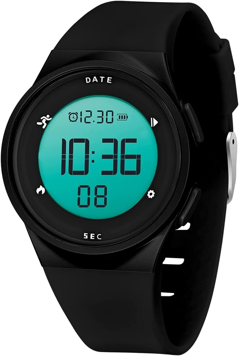 腕時計 レディース USB充電式 子供用 スマートウォッチ 活動量計 大人 デジタル腕時計 多機能 MDM( 01-ブラック)