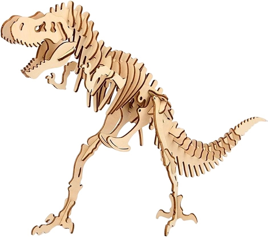 恐竜 立体パズル おもちゃ 3D模型 組み立て キット 工作( ナチュラル)