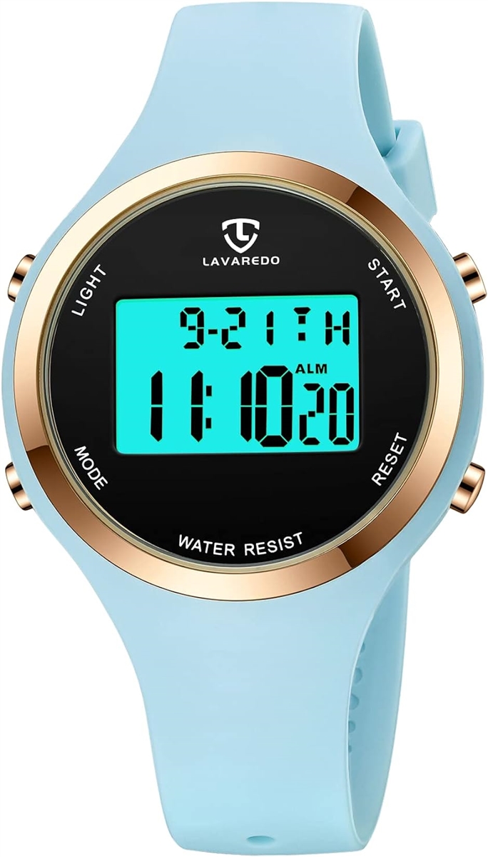 腕時計 レディース メンズ デジタル腕時計 男女兼用 子供腕時計 スポーツウォッチ MDM( 05-ブルー)