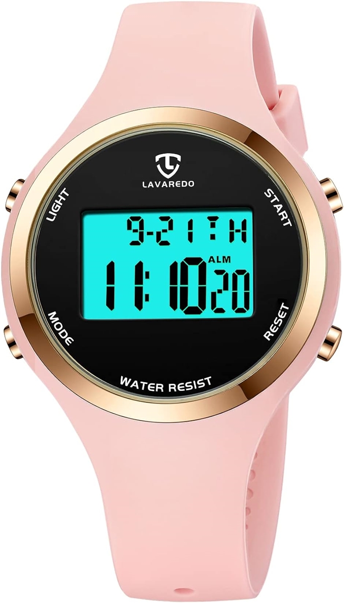 腕時計 レディース メンズ デジタル腕時計 男女兼用 子供腕時計 スポーツウォッチ MDM( 08-ピンク)