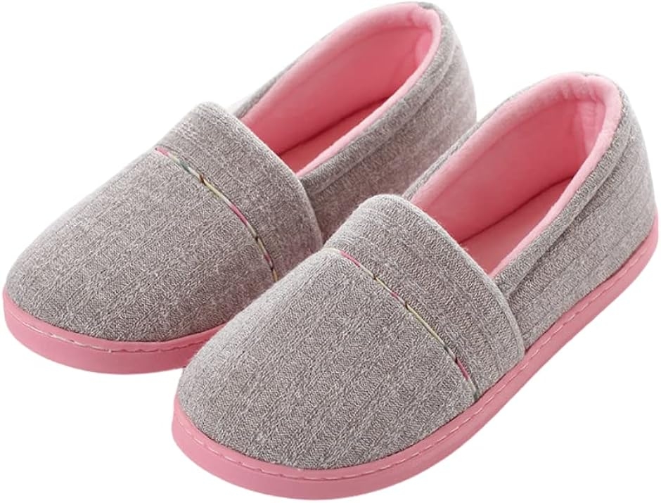 リハビリシューズ 女性用 介護用スリッパ 室内履き レディース 入院シューズ おしゃれ (グレー, 23.0〜24.0 cm)