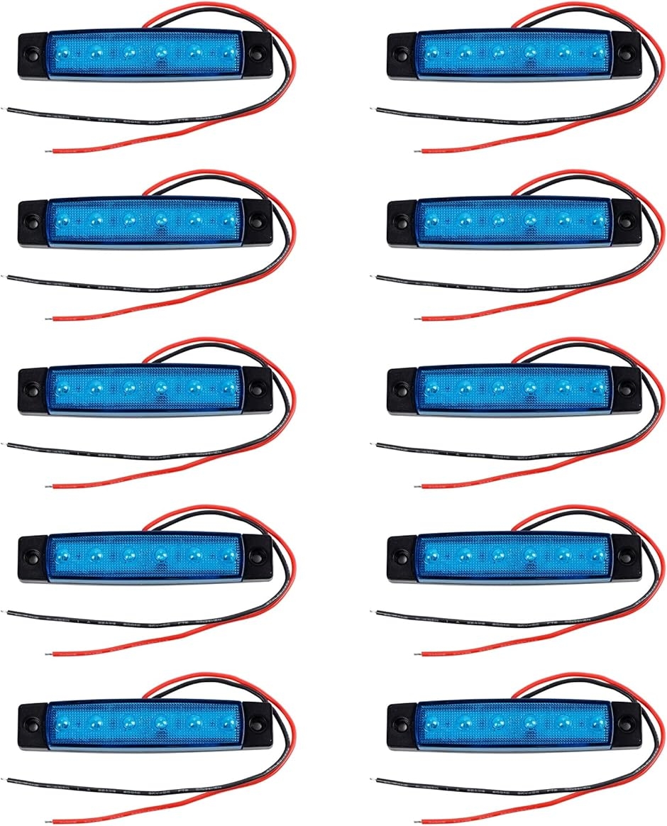 12V車用 LED サイドマーカー ランプ 6連 汎用 10個セット トレーラー