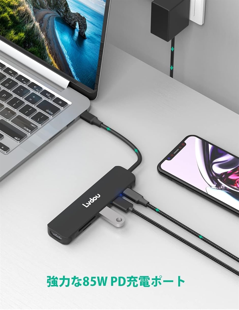 【互換品】USB C ハブ アダプタ 6-in...の詳細画像5