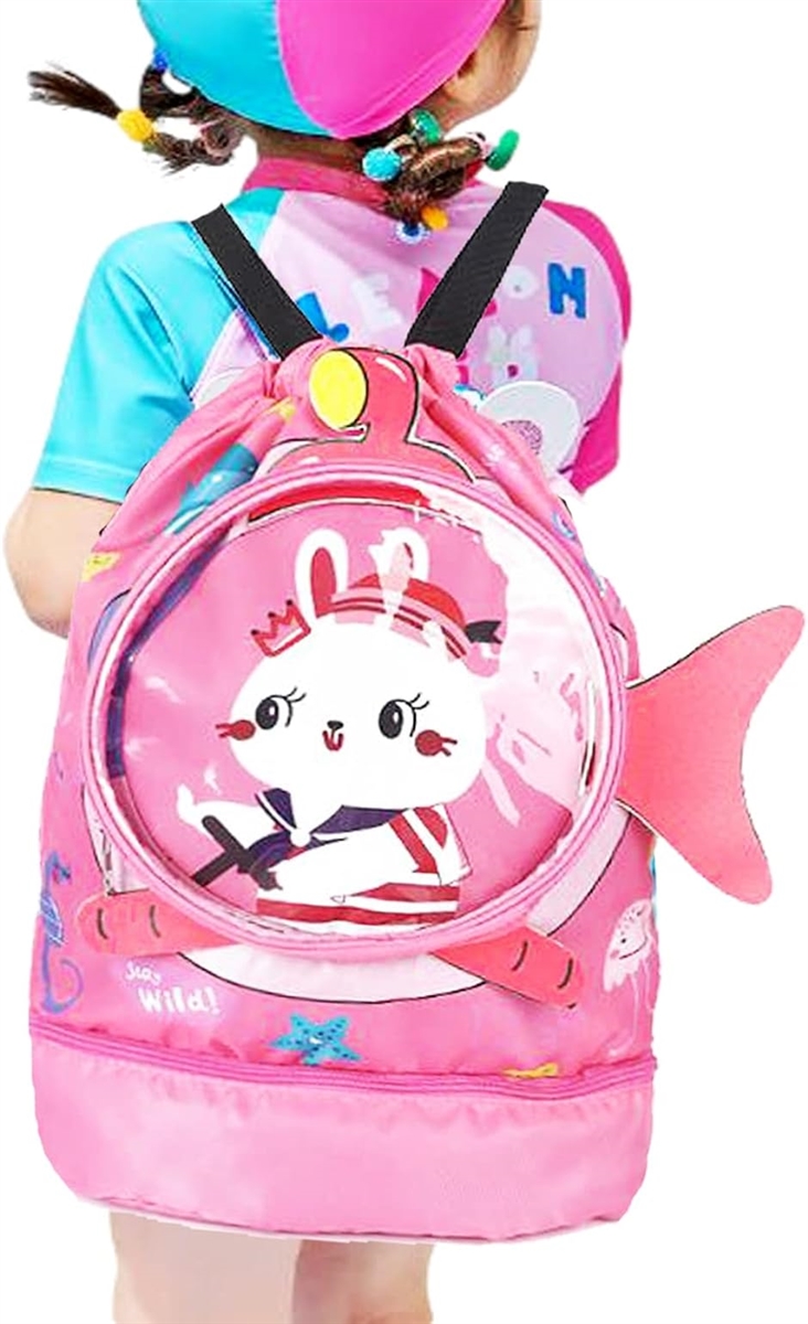 ミャオッティ スイミングバッグ プールバッグ リュック キッズ 子供用 男の子 女の子 ナイロン ピンク( Pink,  ワンサイズ)｜horikku