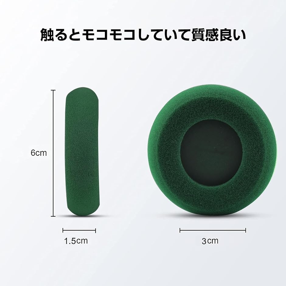 イヤーパッド ヘッドホン交換用 直径60mm 1ペア RETRO/KOSS PORTAPROシリーズ等ヘッドホンに適合 オープン型 緑 関連画像2