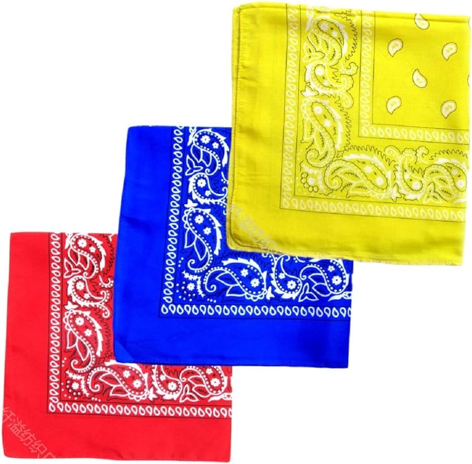 赤と青のバンダナ 6枚セット バンダナ 大判 ハンカチ ランチクロス スカーフ スクエア ペイズリー