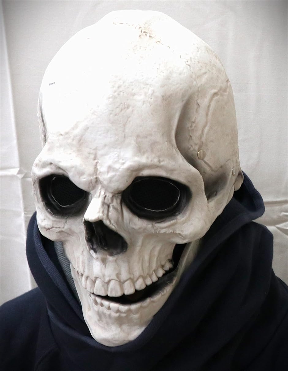 がいこつマスク スカルマスク がいこつのお面 黒いマスク付き どくろ