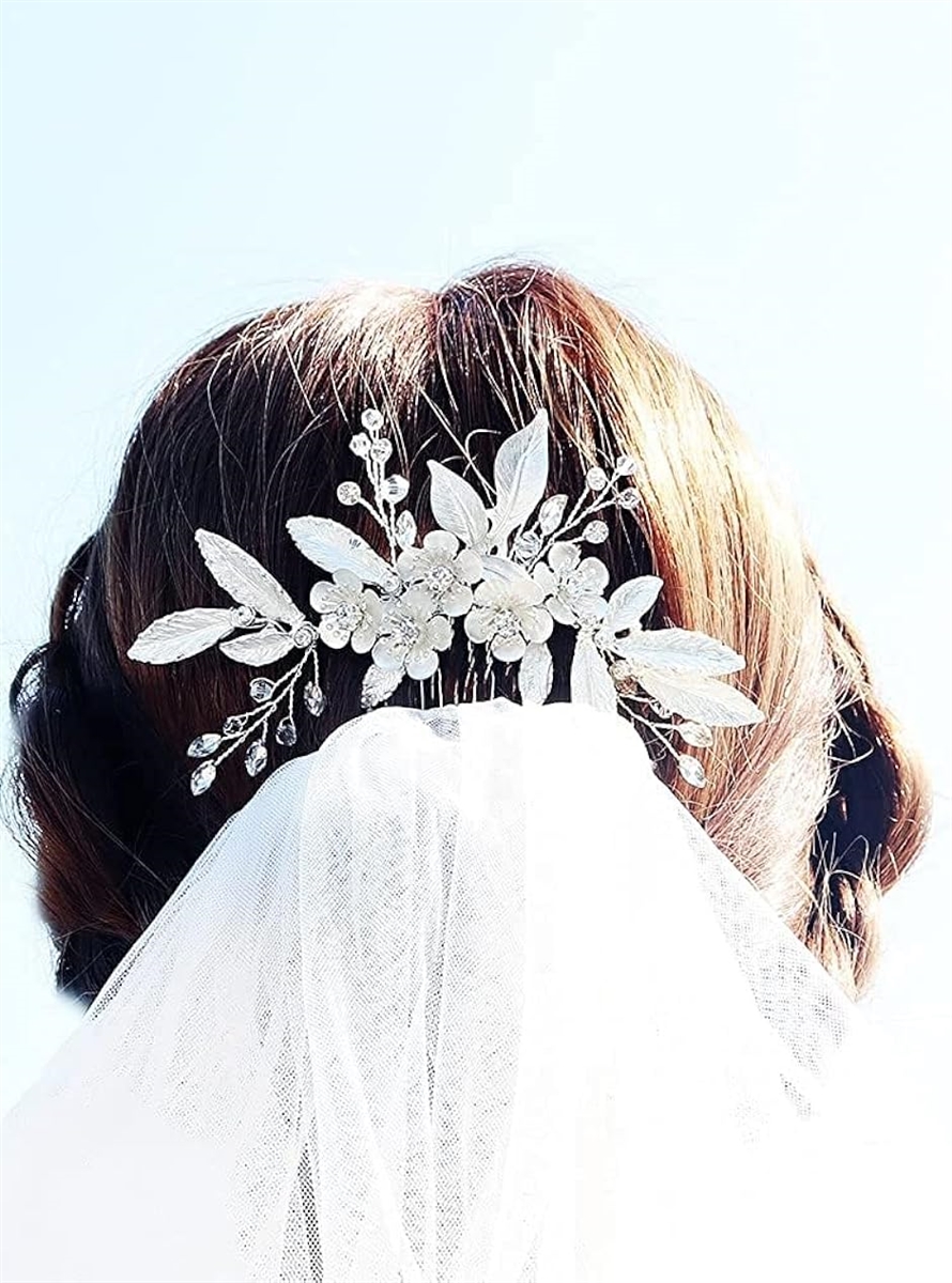 母の日 ヘッドドレス ウェディング カチューシャ シルバー 髪飾り 花飾り パール 結婚式 ブライダル( シルバー)｜horikku｜06