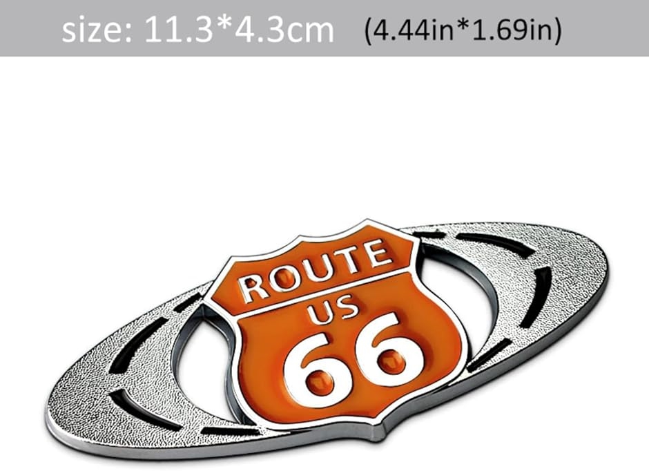 車 ステッカー バイク エンブレム ルート66 外装パーツ アメカジテイスト レトロ デカール Route66 4個セット｜horikku｜02