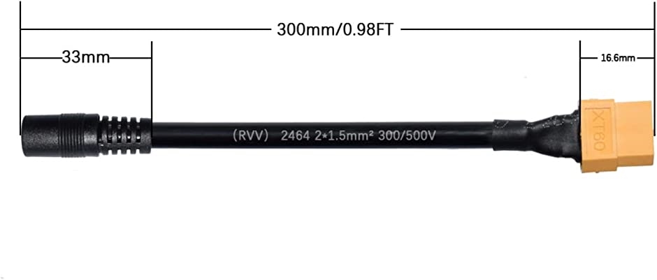 XT60ケーブル UAV電源コード ドローン充電ケーブル 純銅製 2点セット｜horikku｜02