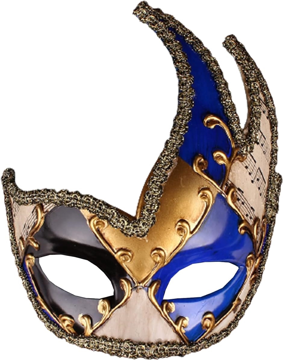 仮装 マスク 仮面 お面 半面 ベネチアンマスク ヴェネチアンマスク( レトロ/ブルー)