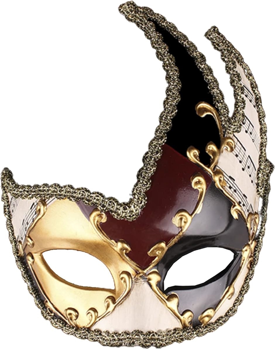 仮装 マスク 仮面 お面 半面 ベネチアンマスク ヴェネチアンマスク MDM( レトロ/ブラック)