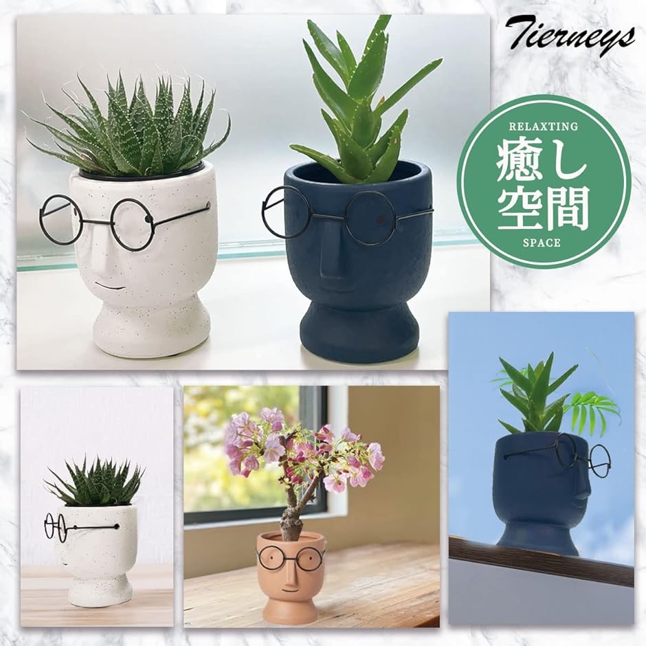 Tierneys 鉢 植木鉢 陶器鉢 プランター プラントポット 底穴あり 北欧 多肉植物( ネイビー,  10 x 10 x 12)｜horikku｜05